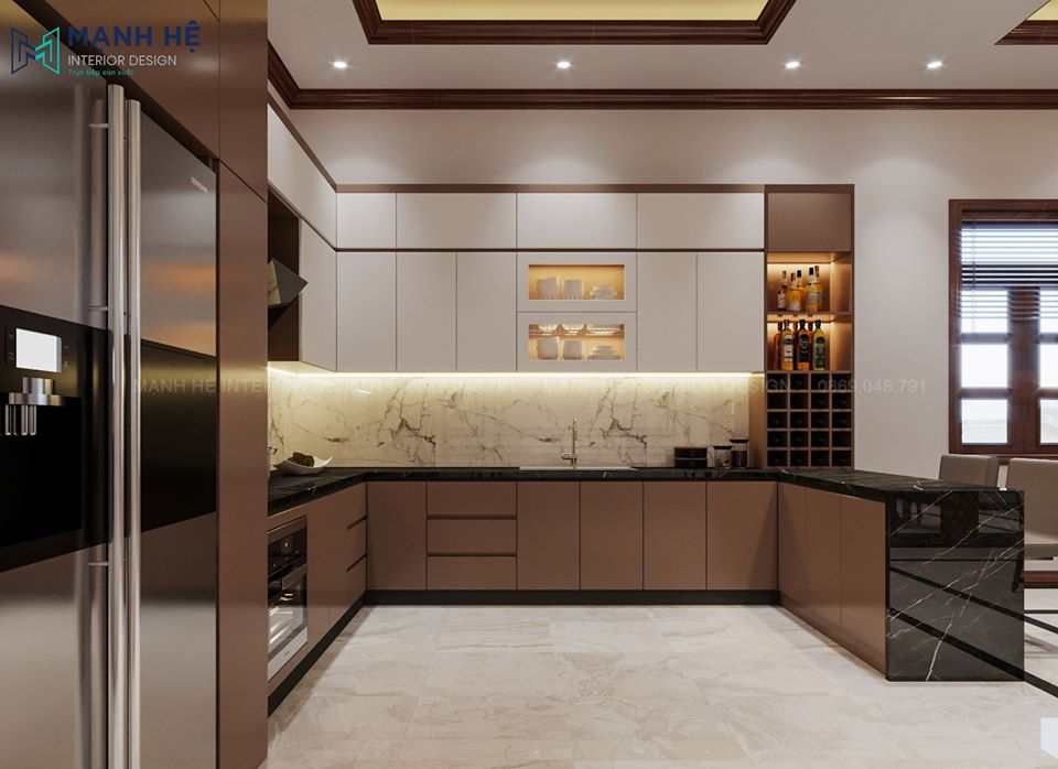 tủ bếp gỗ công nghiệp