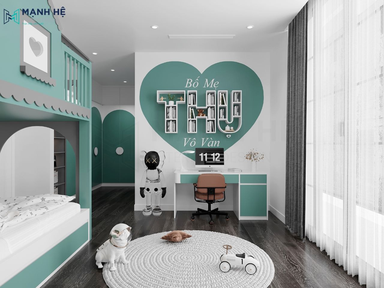 Khắc chữ trên tường làm kệ sách lạ mắt