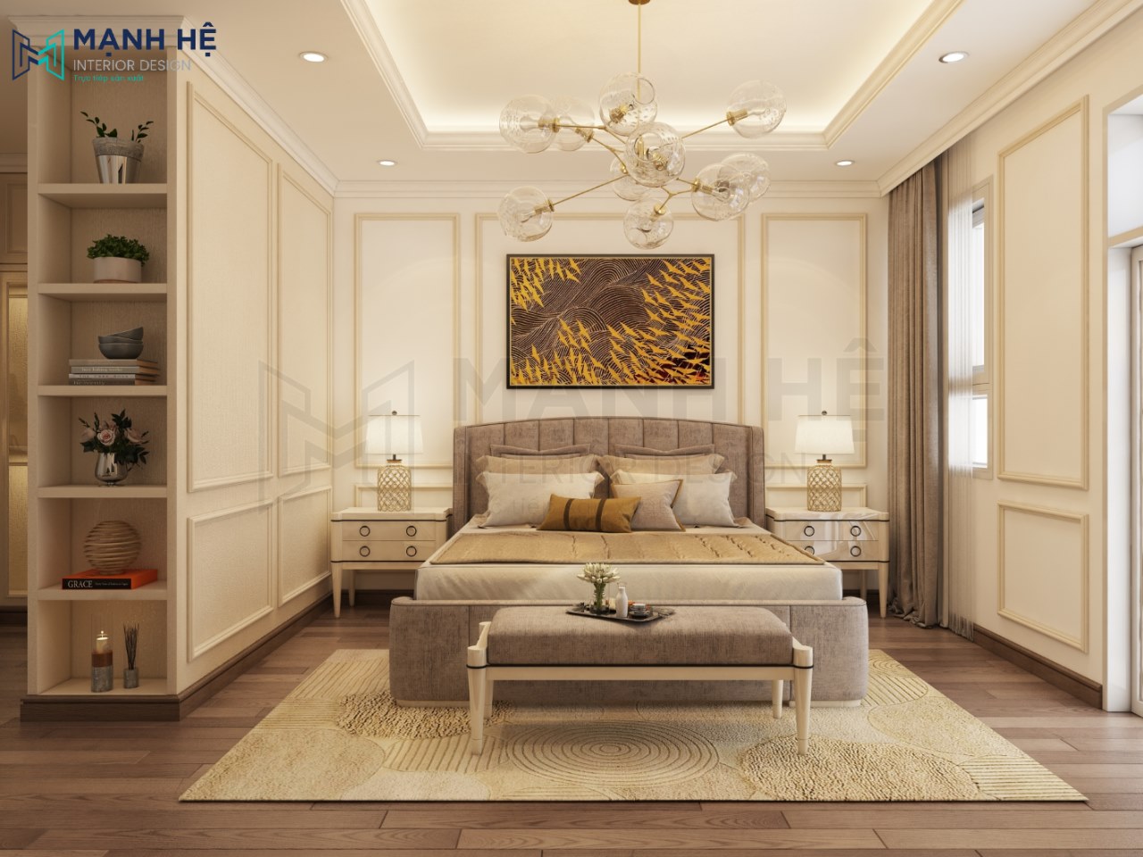 Nội thất phòng ngủ biệt thự ấm cúng