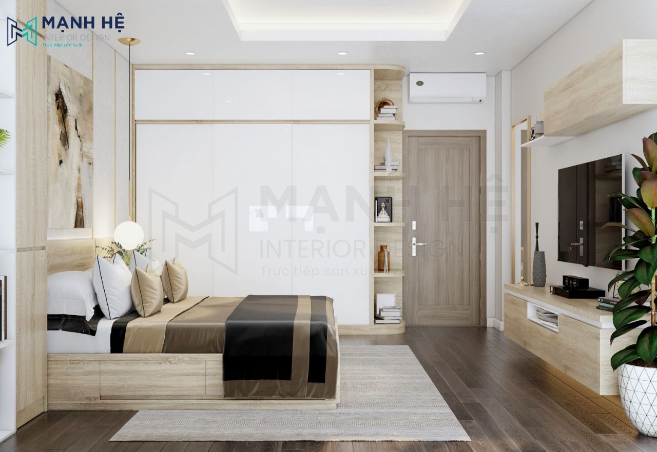 giường ngủ hộc kéo phòng ngủ master