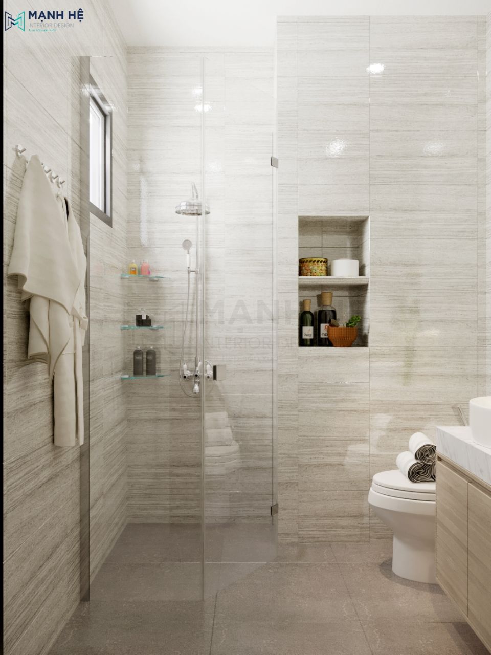 Gạch ốp tường nhà vệ sinh hiện đại