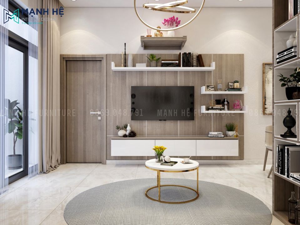 Kệ tivi treo tường bằng gỗ công nghiệp Melamine