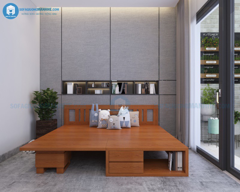 Sofa giường kế hợp bàn trà là sản phẩm tuyệt vời cho phòng khách