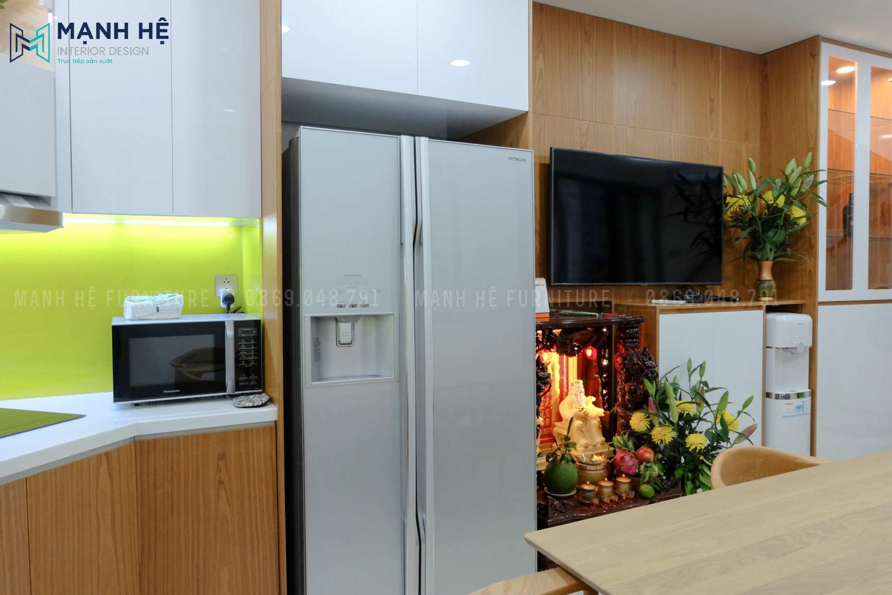 ô chứa tủ lạnh gọn gàng cho phòng bếp