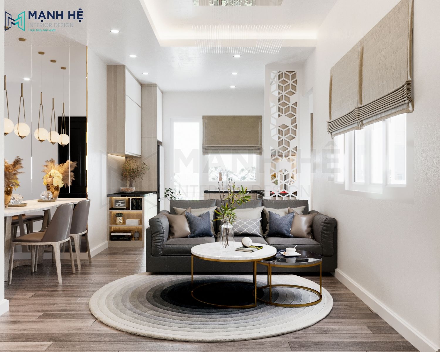 Thảm trài phòng khách hình tròn
