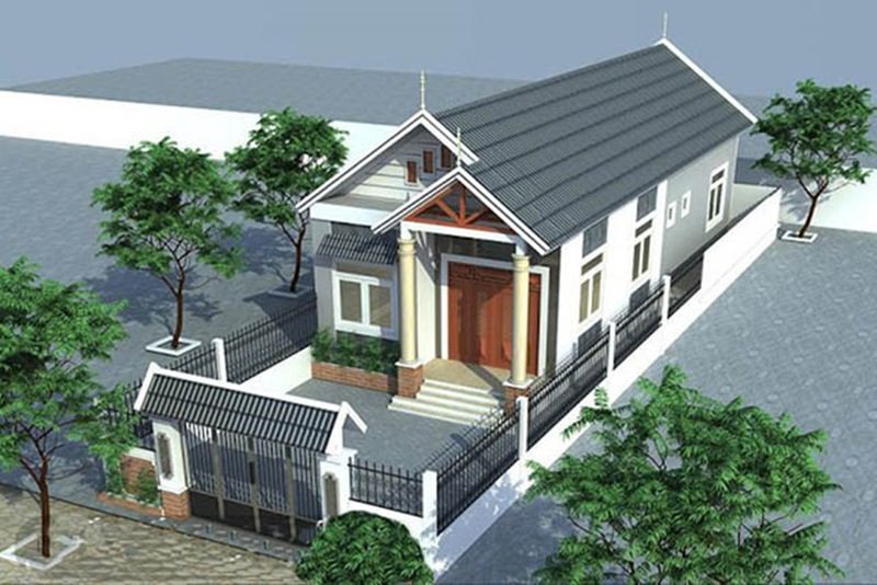 Nhà cấp 4 mái thái dạng nhà ống