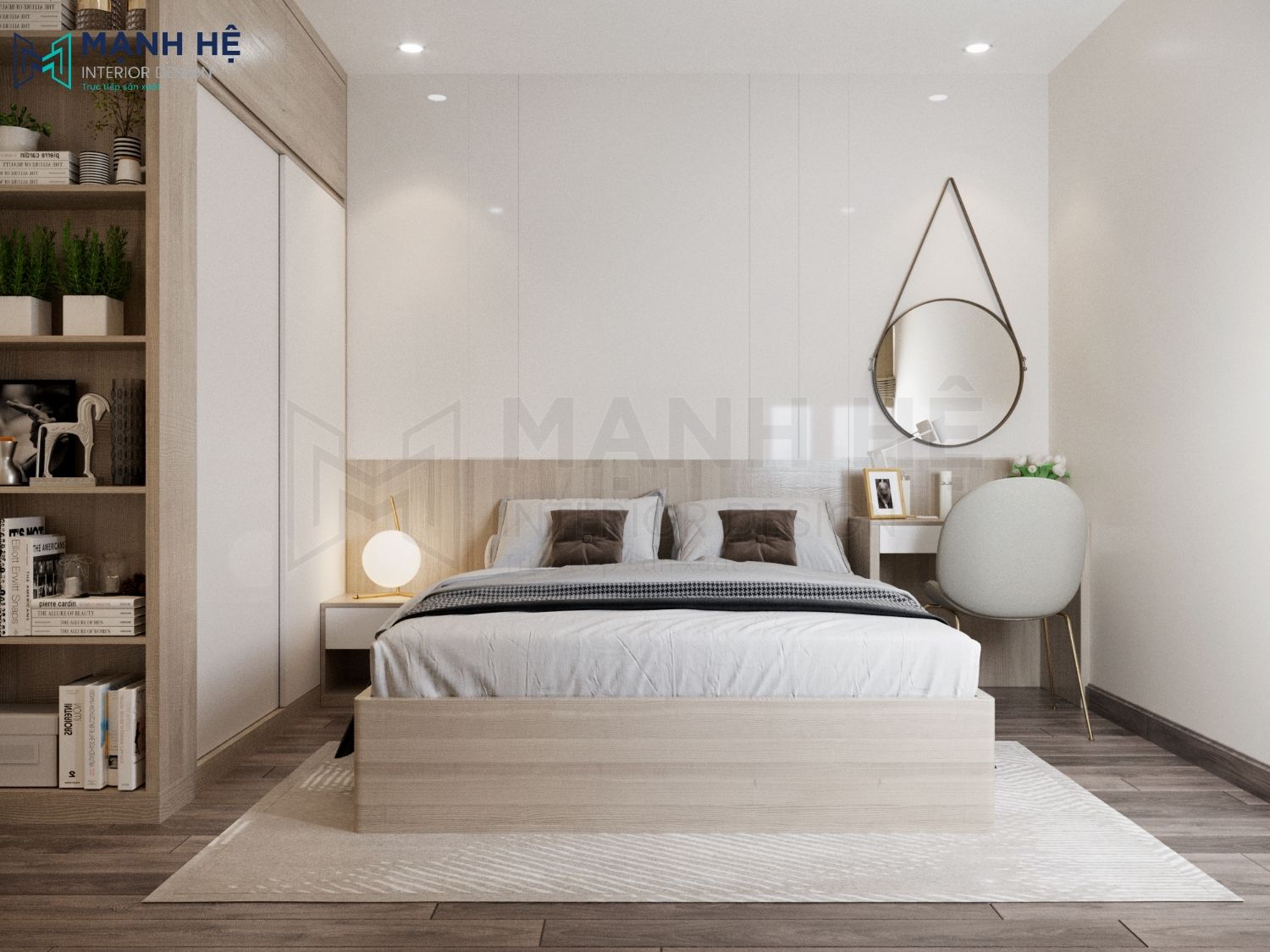 Bàn trang điểm nối liền giường ngủ