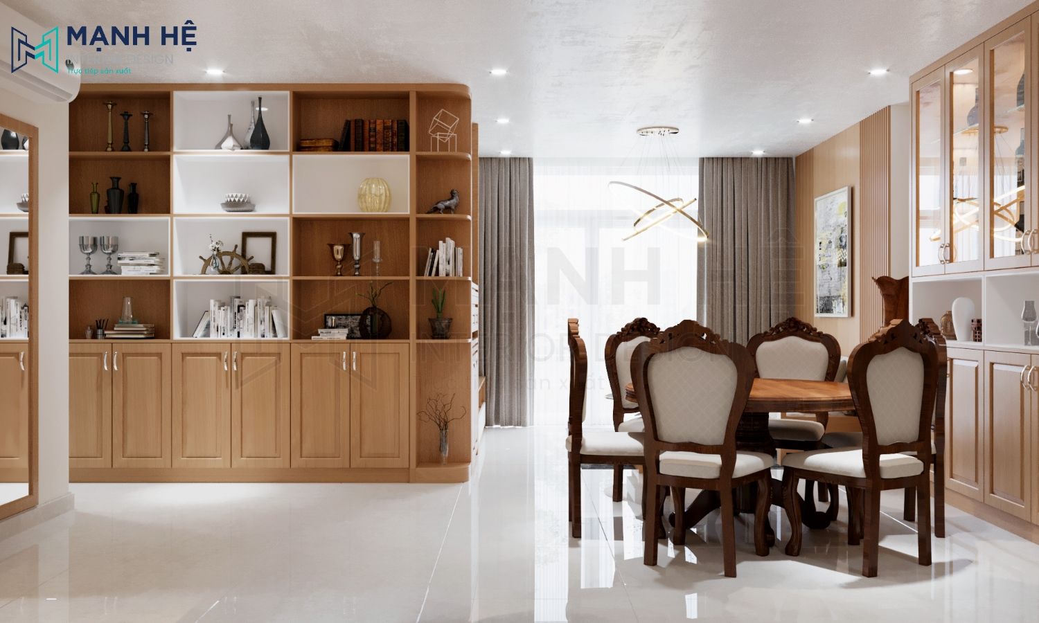 Bộ bàn ăn bằng gỗ tự nhiên