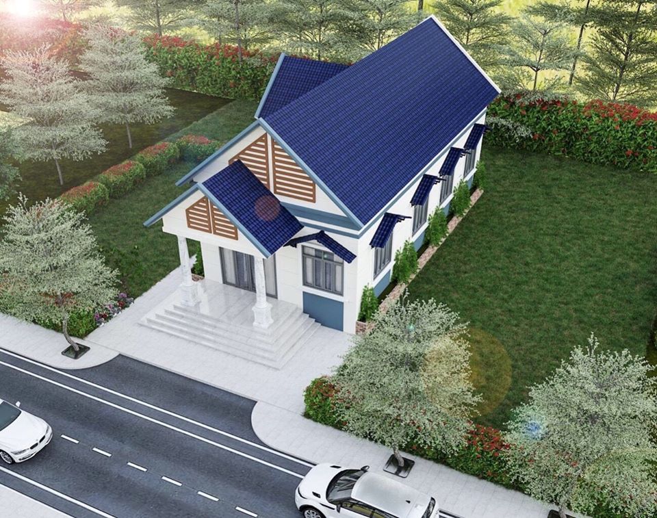 Mẫu 23: Mẫu nhà cấp 4 có gác lửng 3 phòng ngủ đẹp