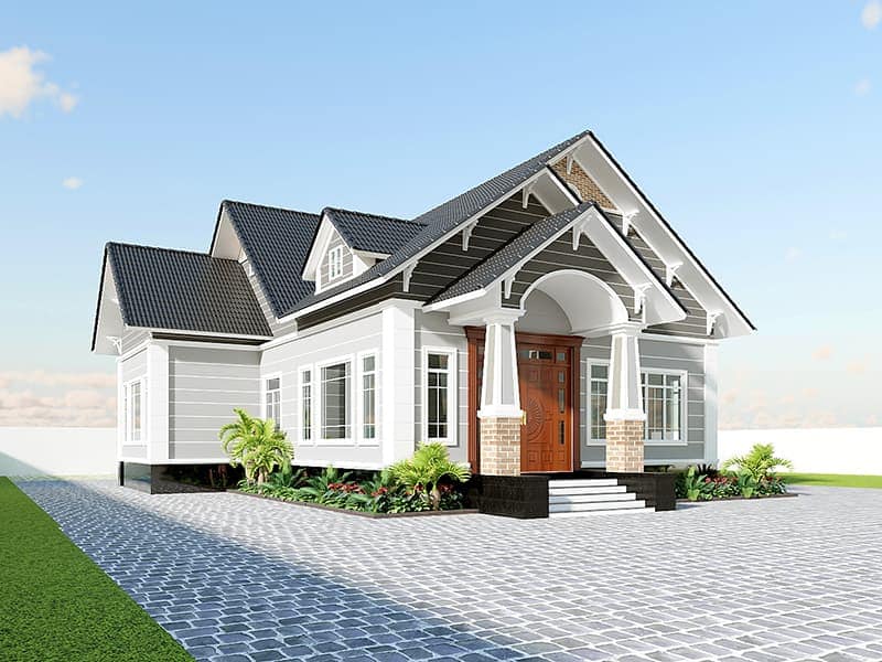 nhà cấp 4 HÌNH CHỮ l