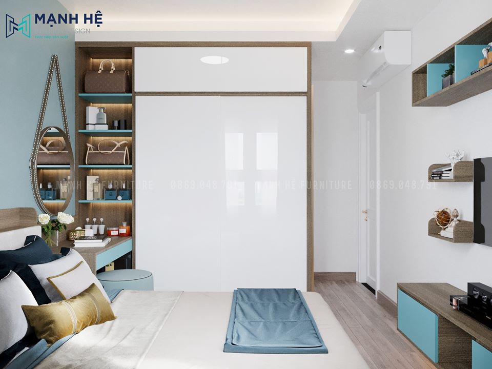 tủ quần áo làm từ gỗ công nghiệp hiện đại