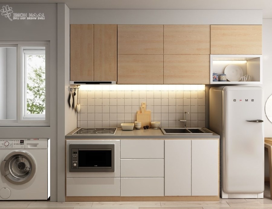 tích hợp phòng giặt và bếp đẹp