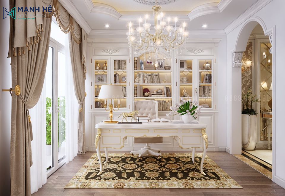 phòng làm việc tân cổ điển