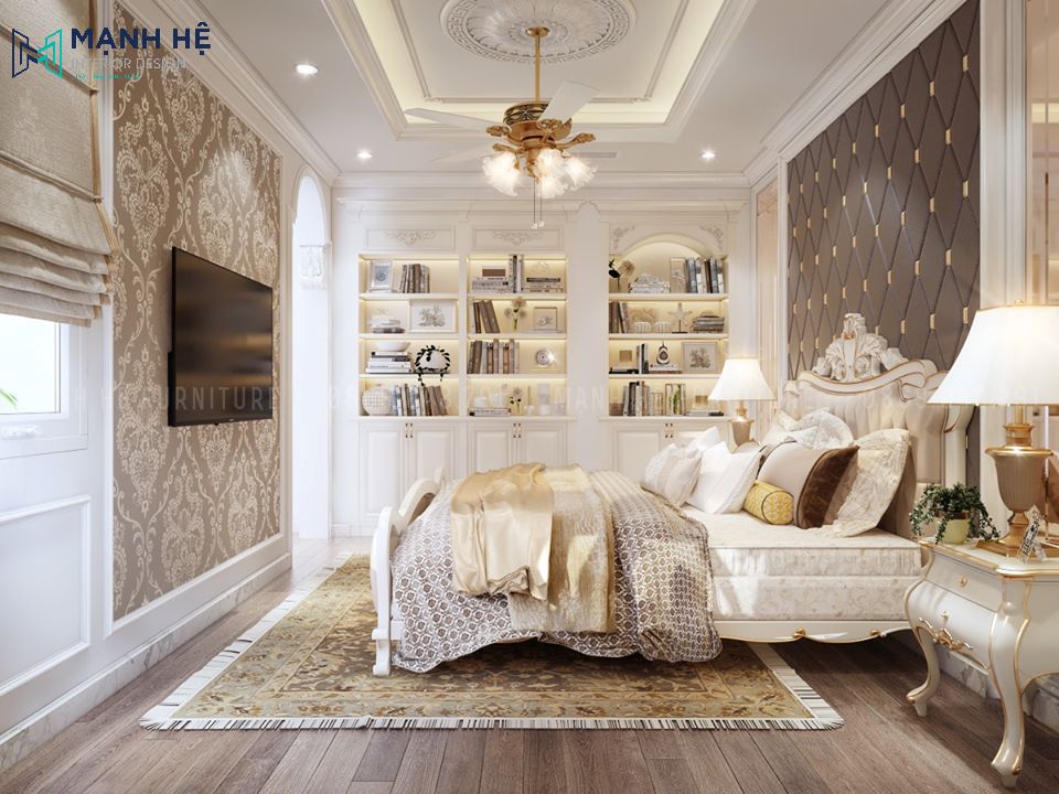 kệ tủ sách trang trí phòng ngủ đẹp