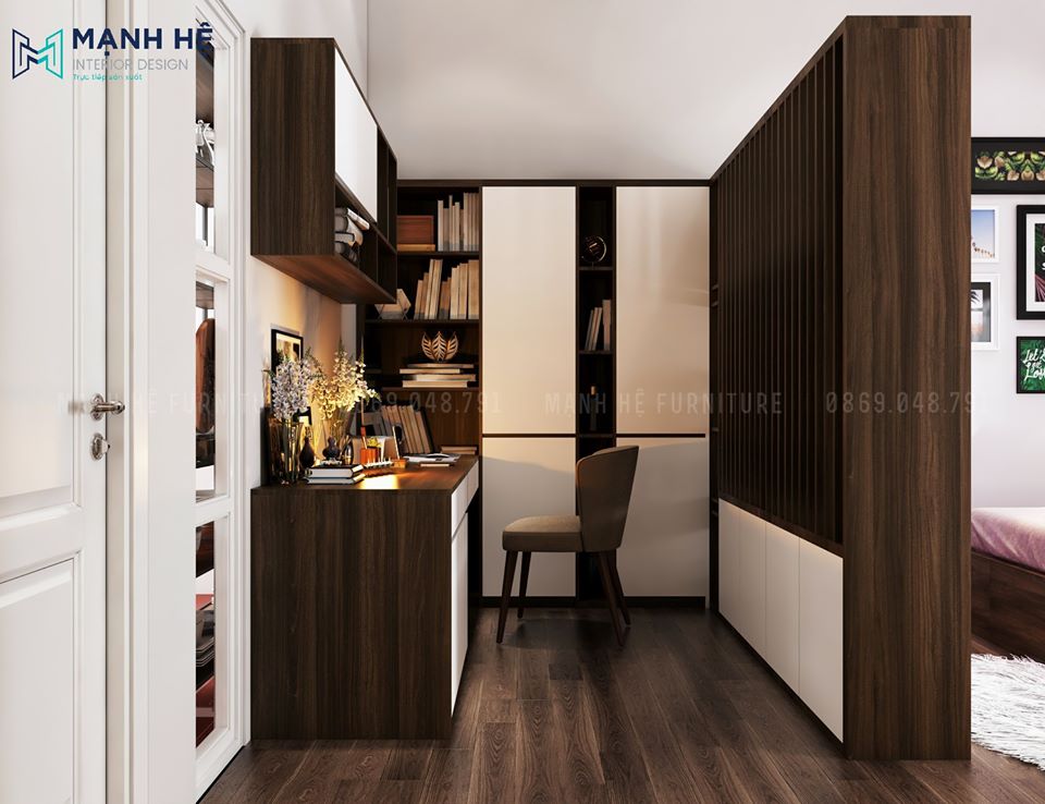 Thiết kế phòng làm việc trong phòng ngủ