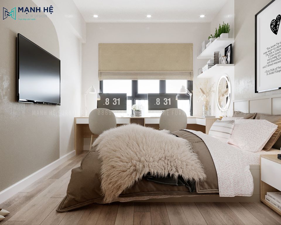 bàn làm việc ngay cửa sổ