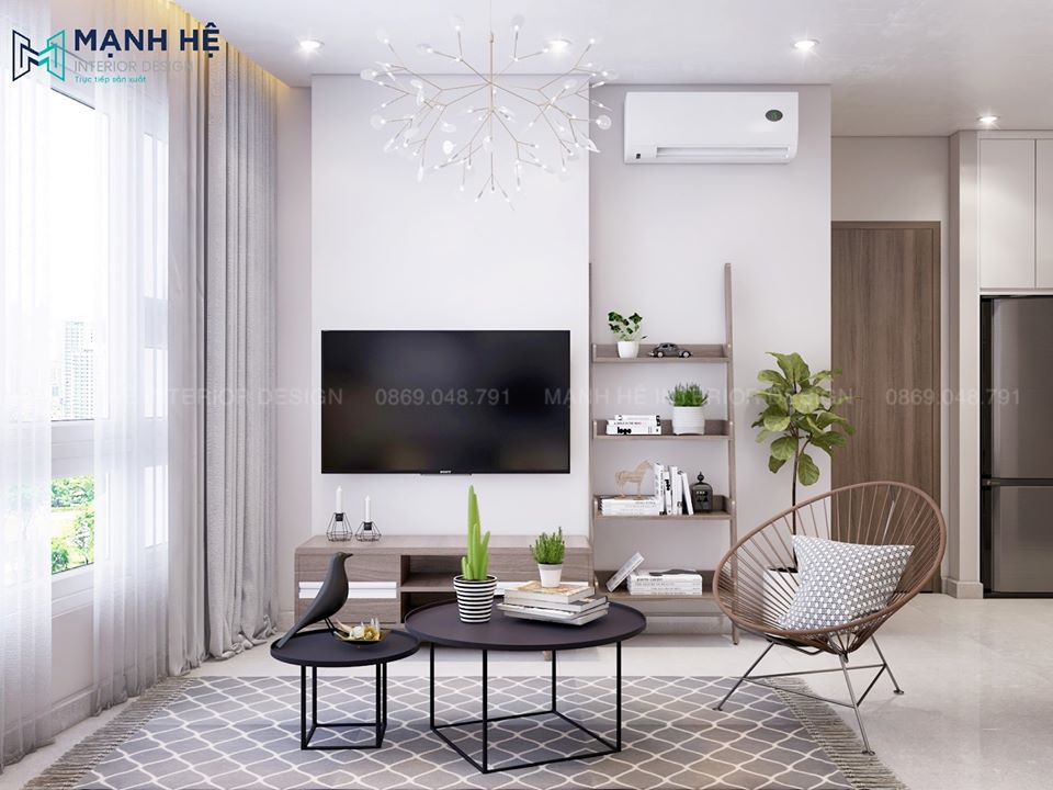 Kệ tivi cùng kệ trang trí với thiết kế lạ mắt