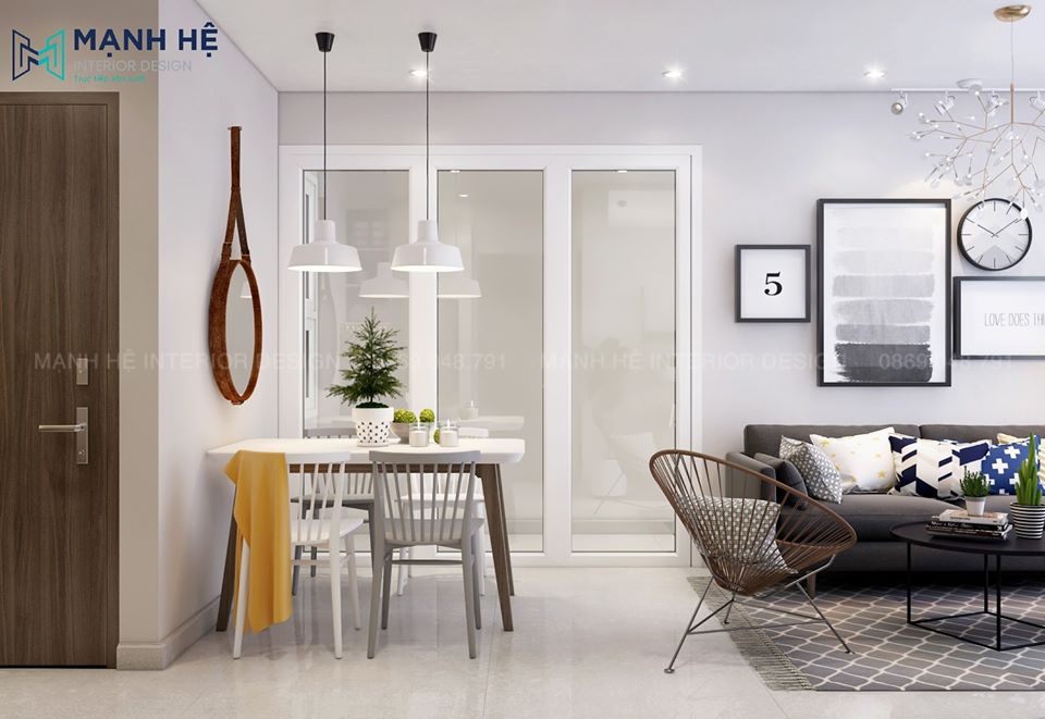 phòng khách liền bếp