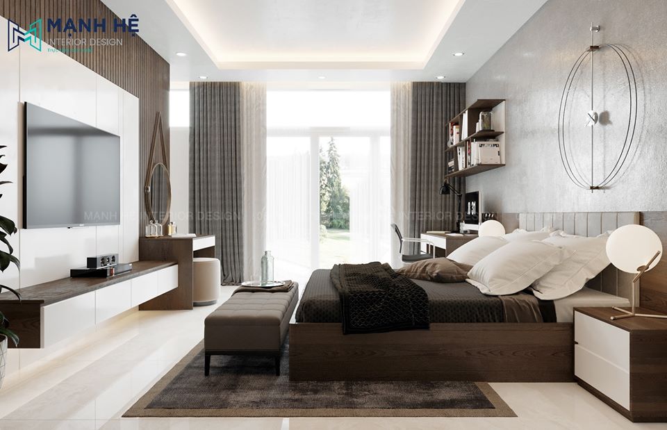 kệ tivi phòng ngủ gỗ sồi