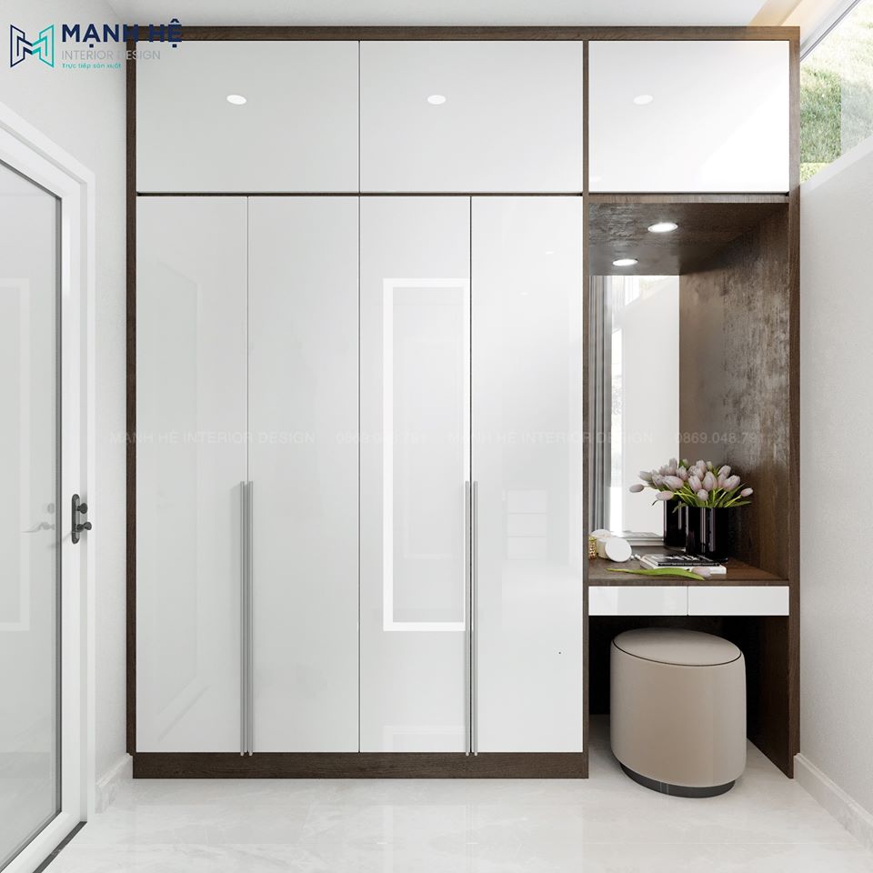 tủ quần áo chạm trần âm tường