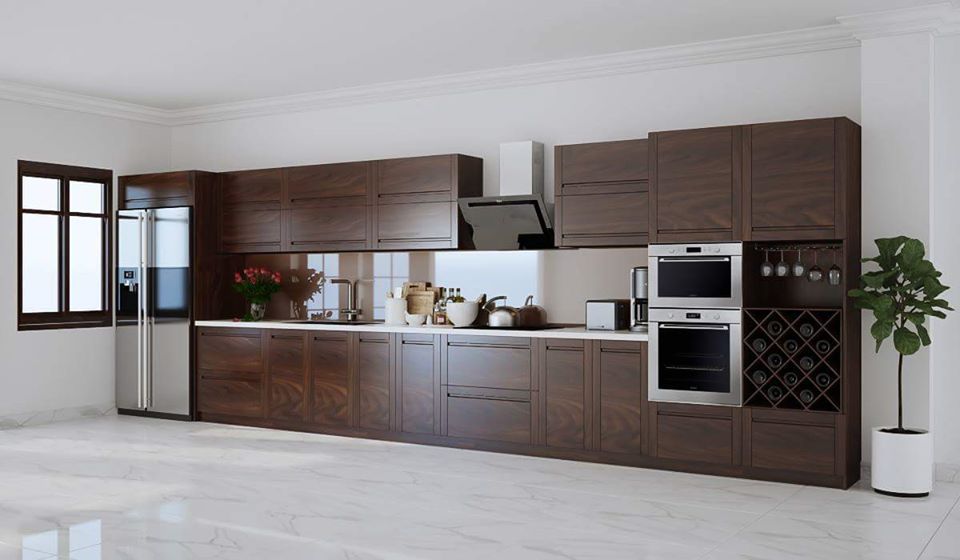 tủ bếp gỗ tự nhiên