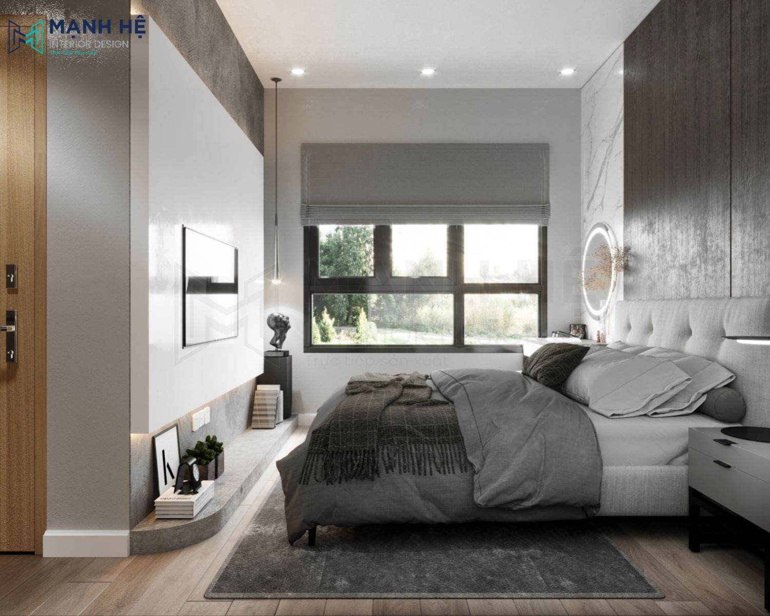 Phòng ngủ có cửa sổ lớn
