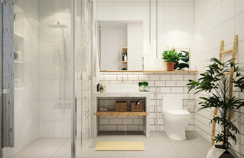 kệ hở dưới lavabo đơn giản