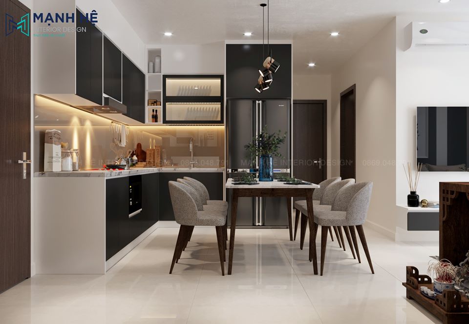 phòng bếp liền khách