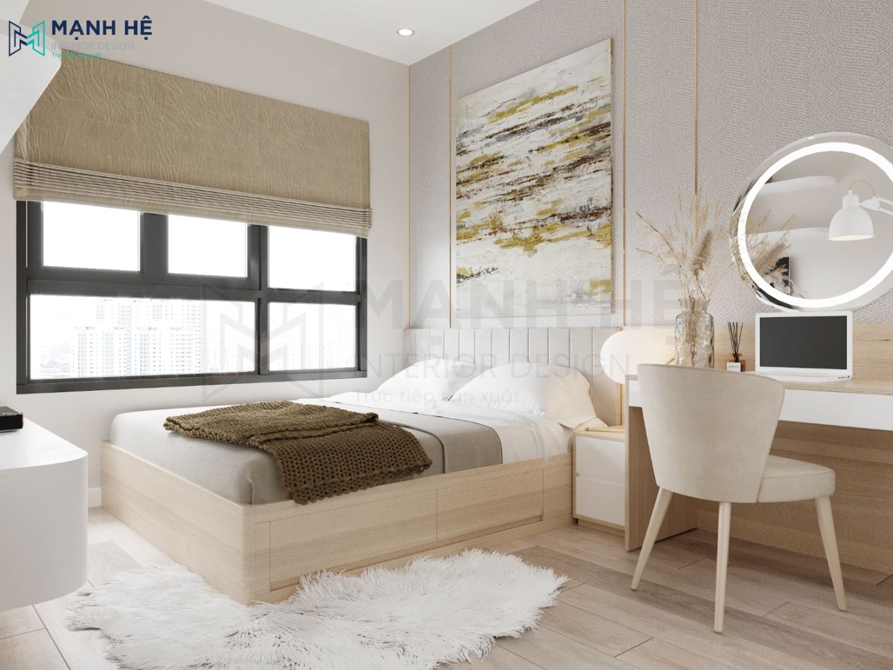 bàn trang diểm kết hợp bàn làm việc