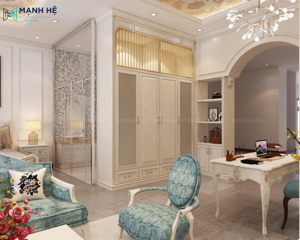Tủ quần áo tân cổ điển âm tường
