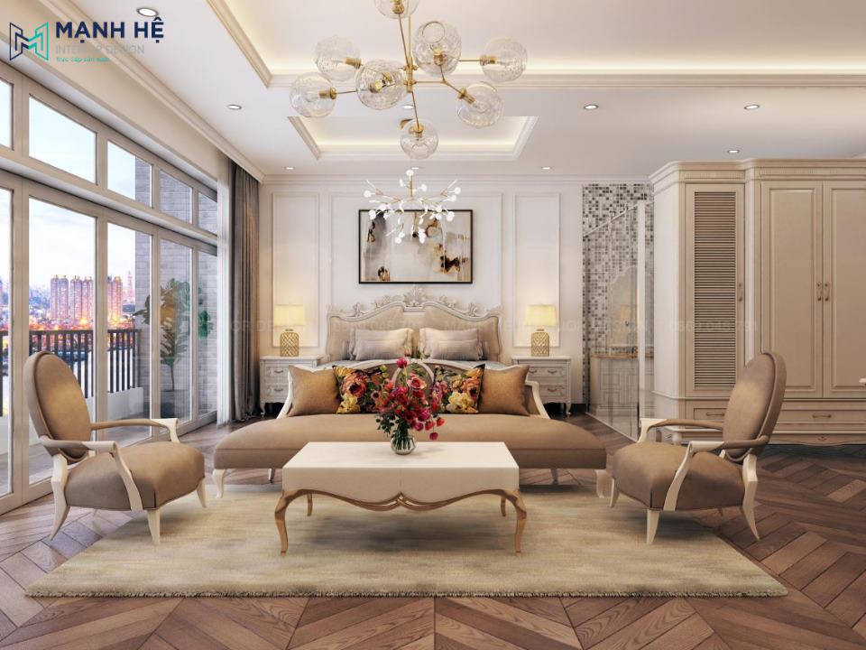 Thiết kế phòng khách nhỏ trong phòng ngủ