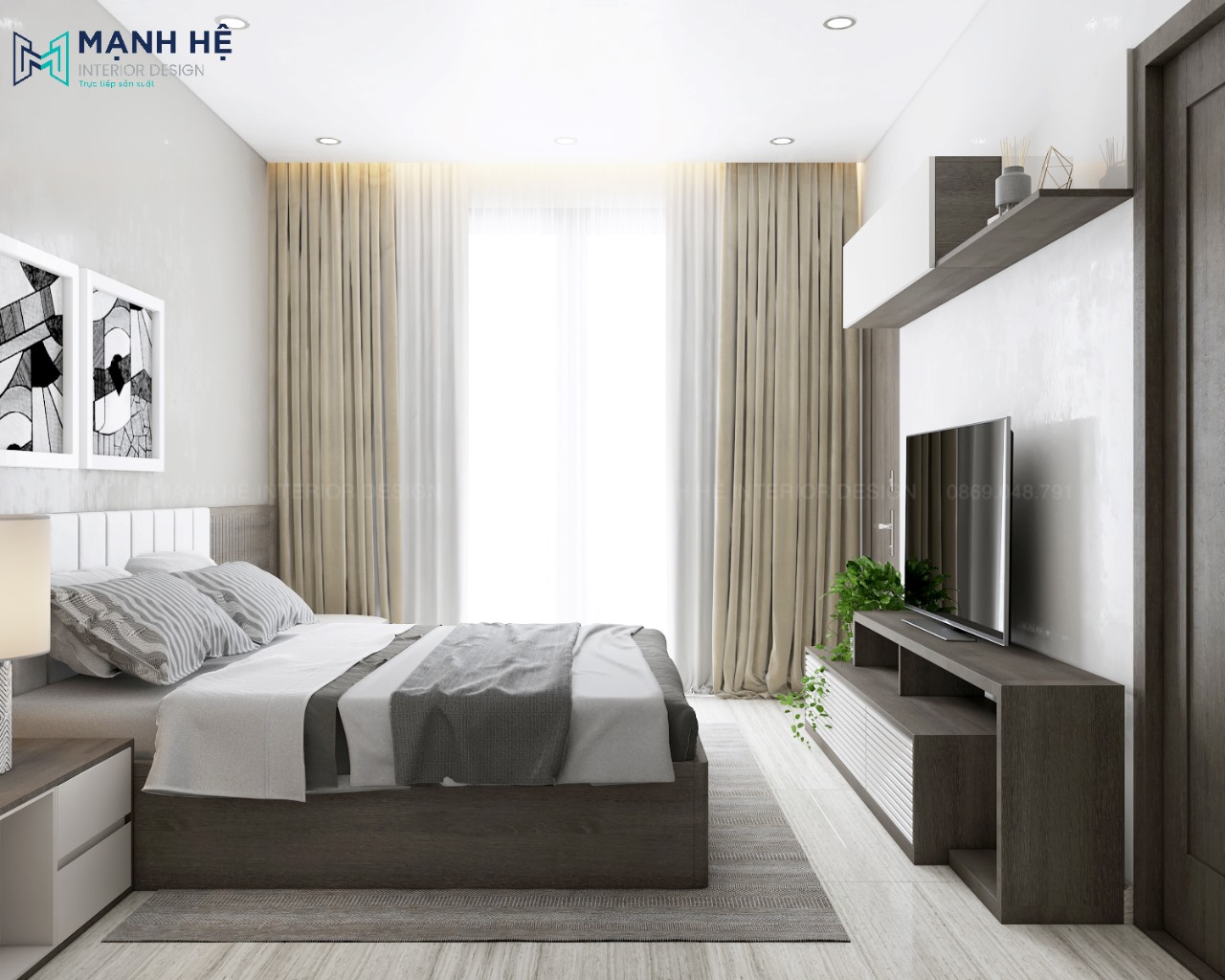 Đồ nội thất trong phòng được đồng bộ tạo sự thoải mái cho người sử dụng