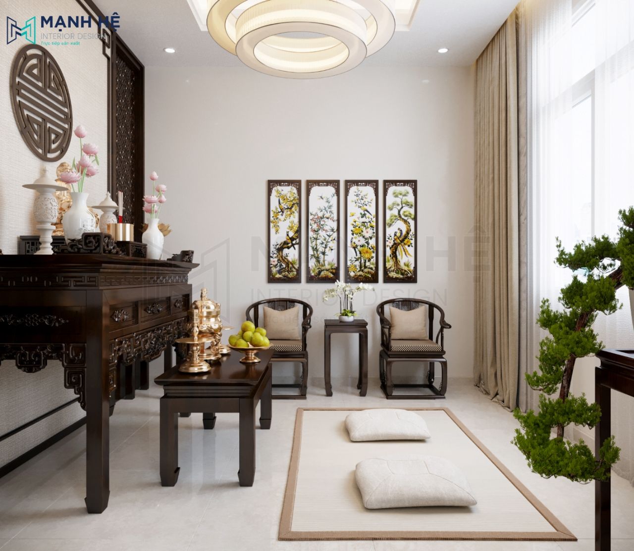 Trang trí bộ tranh tứ quý