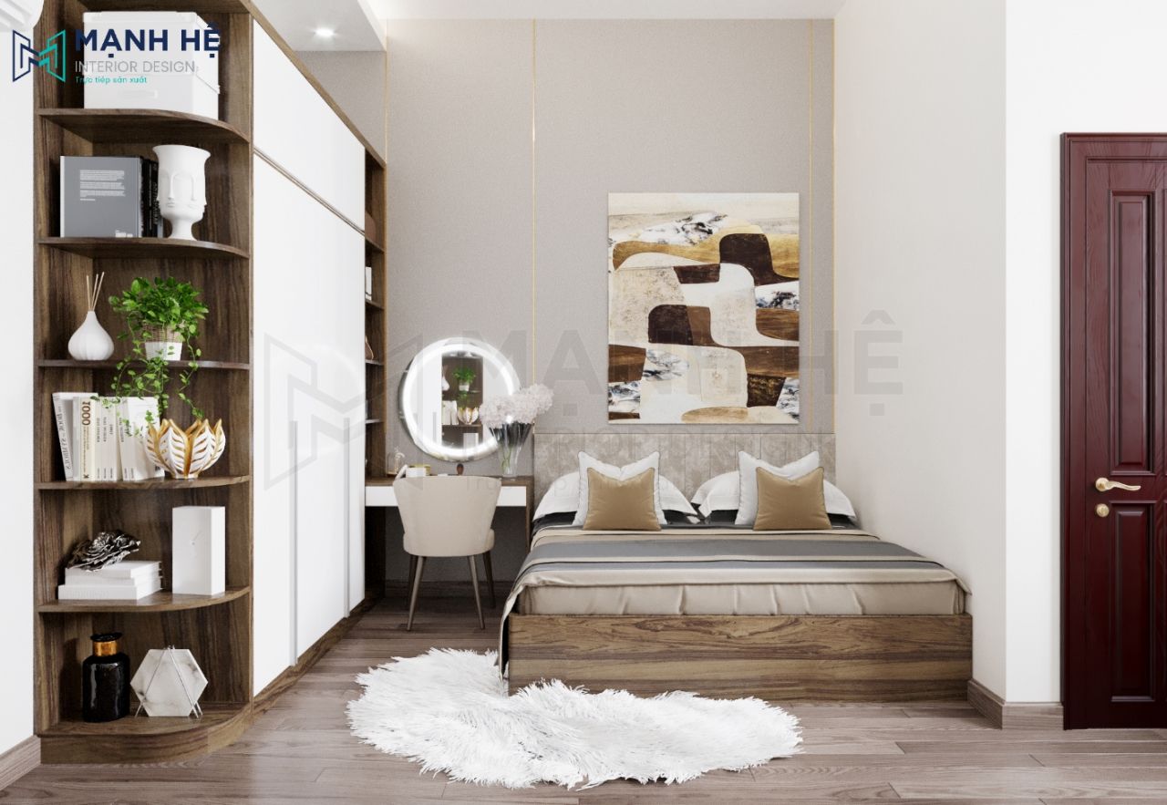 Bàn trang điểm nối liền tủ quần áo