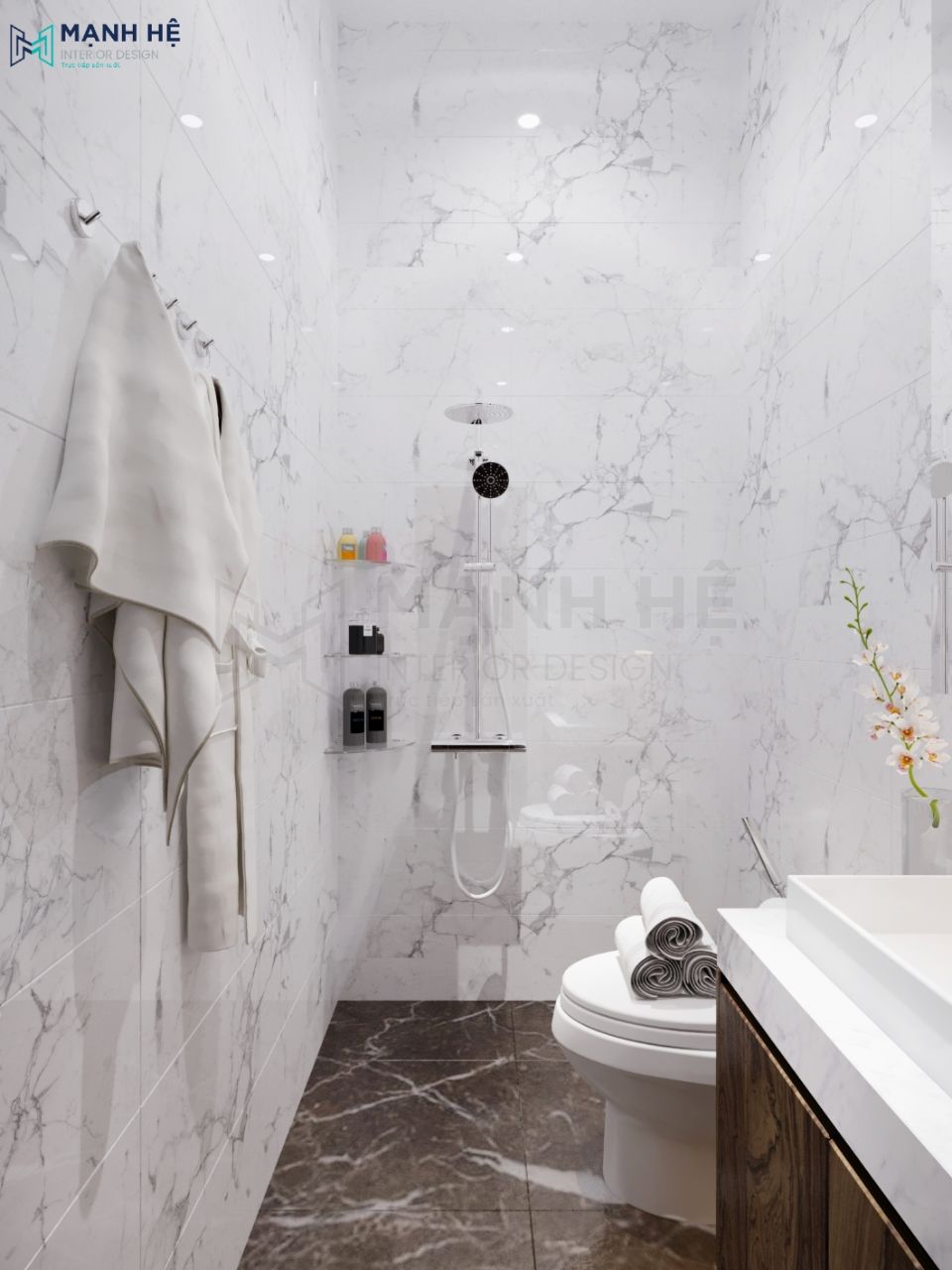 Gạch ốp vân mây nhà vệ sinh