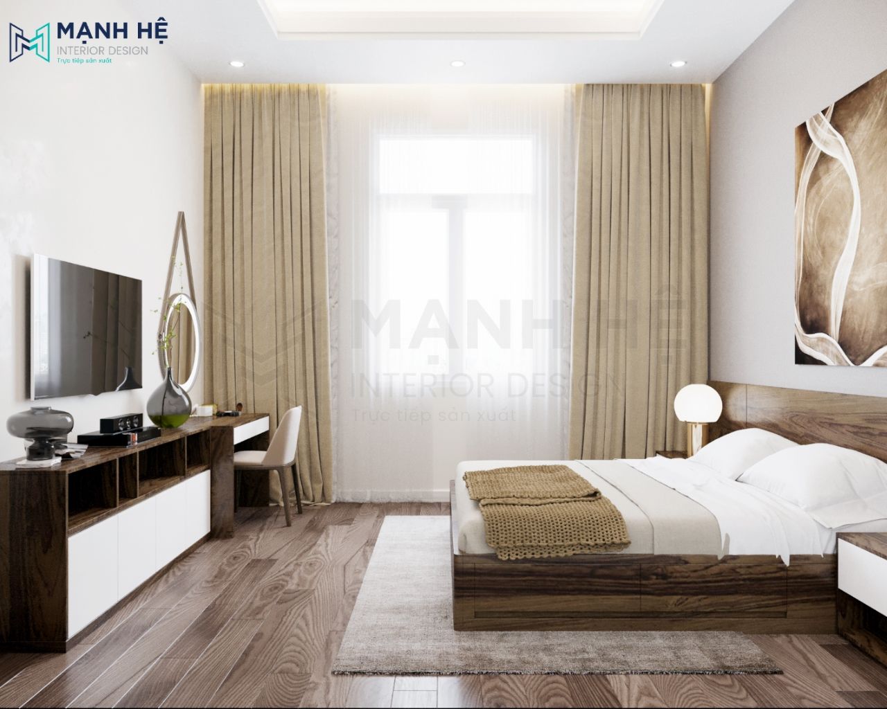 Sử dụng rèm cửa 2 lớp cho phòng ngủ