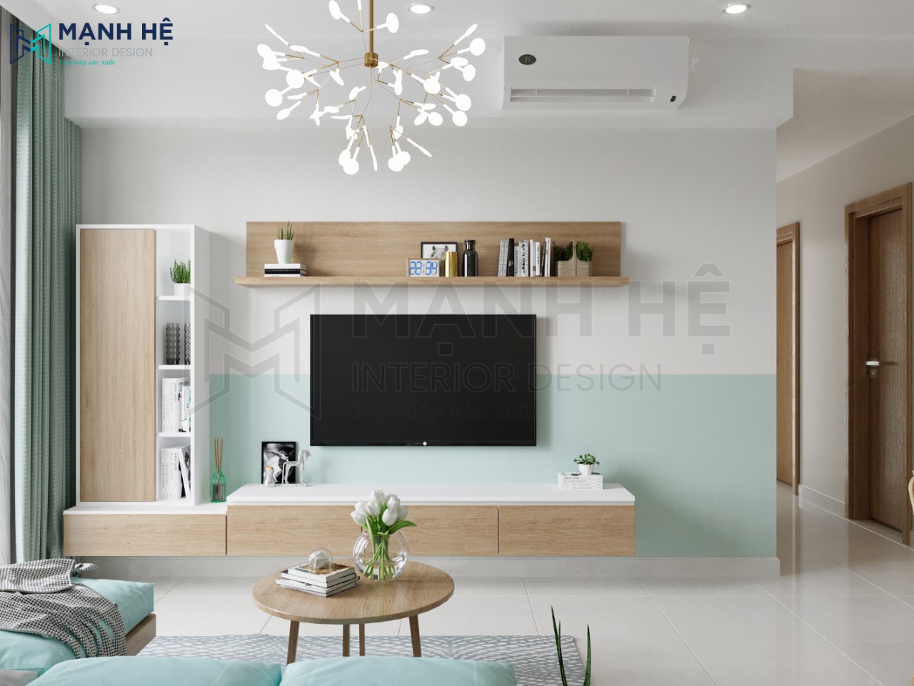 kệ tủ tivi kết hợp kệ sách