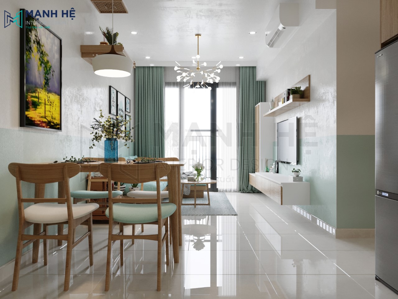 bộ bàn ăn đơn giản 4 ghế