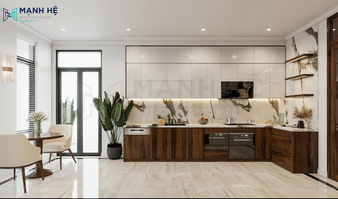 tủ bếp gỗ công nghiệp
