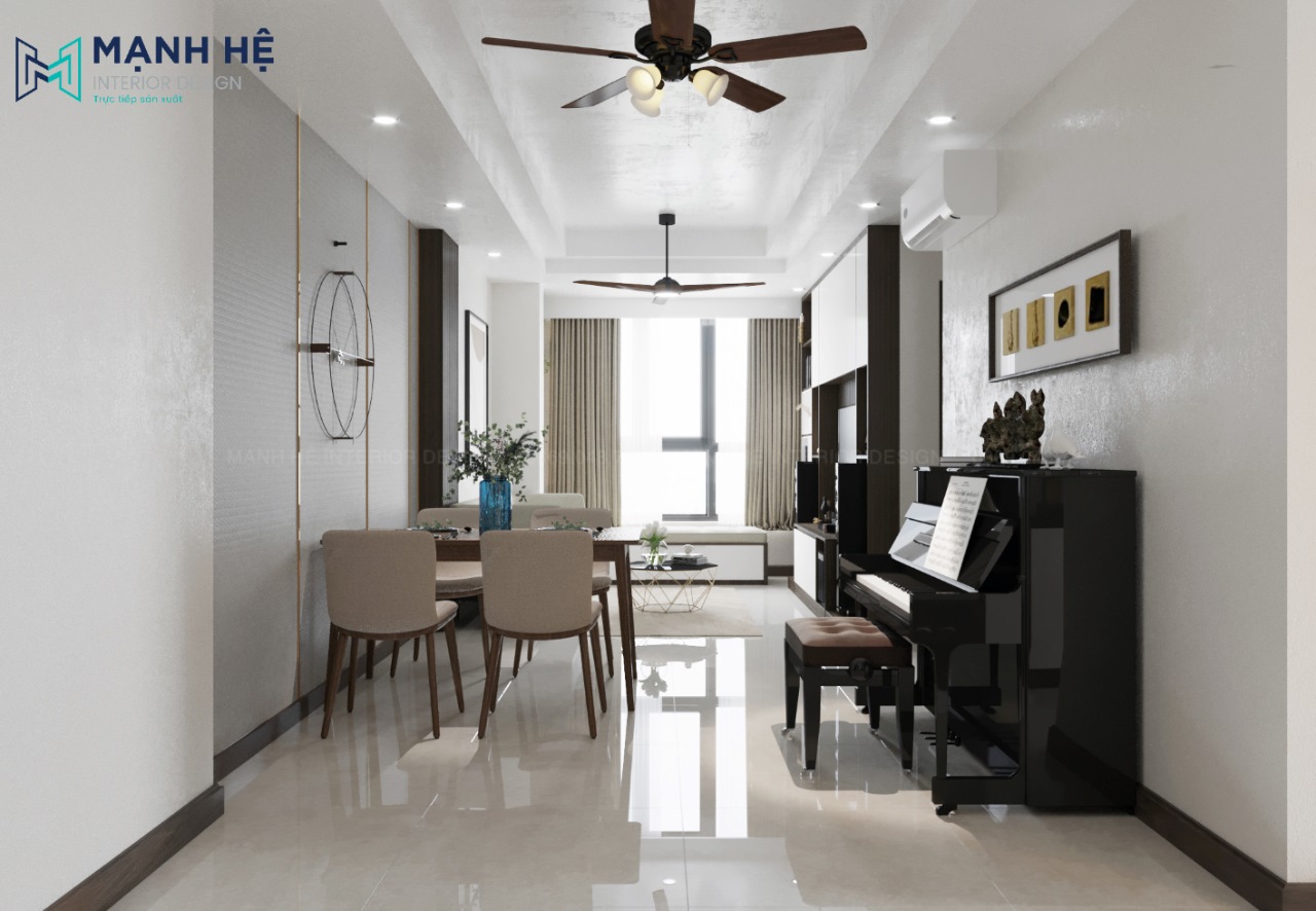 phòng khách liền bếp