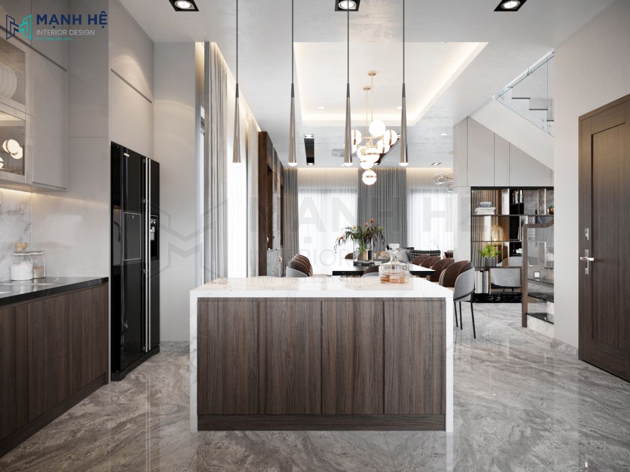 mặt trong bàn đảo bếp