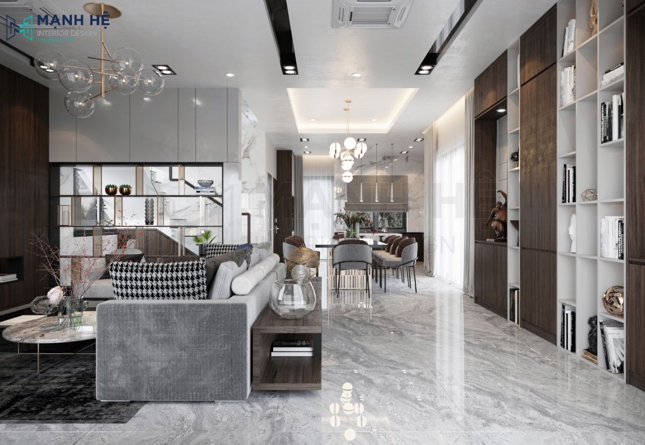 phòng khách liền bếp