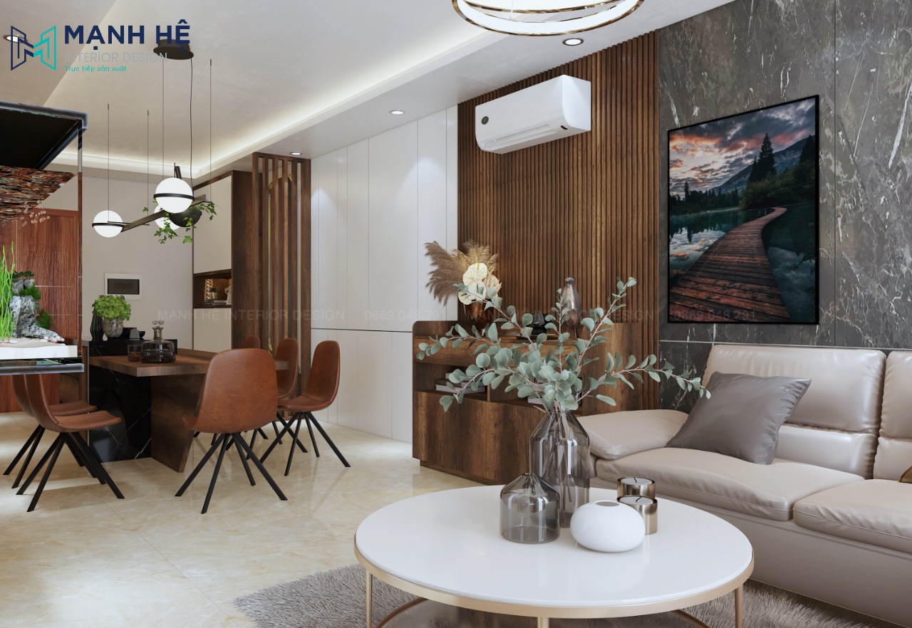 phòng khách liền bếp