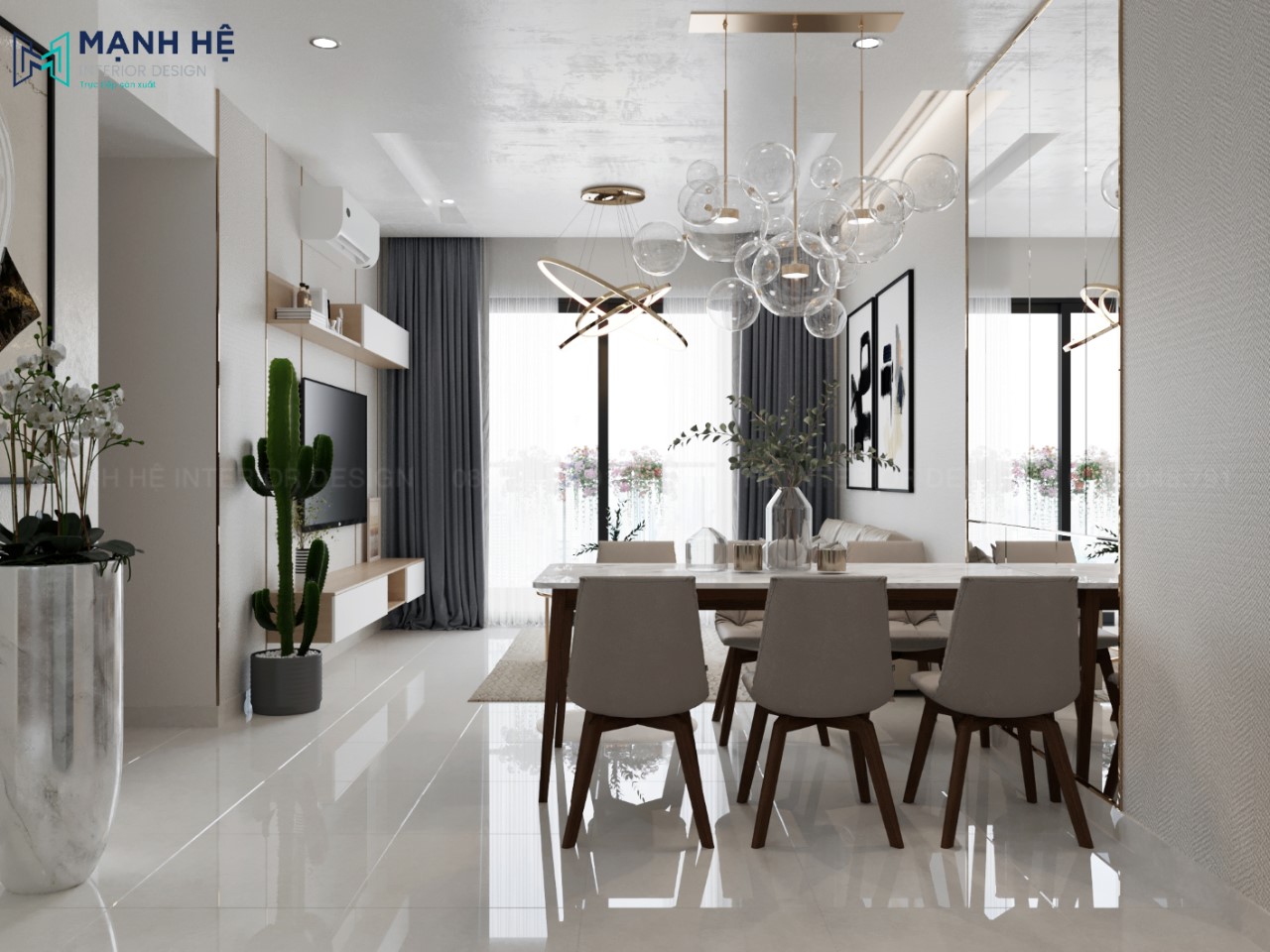 Bộ bàn ăn gỗ 6 ghế hiện đại