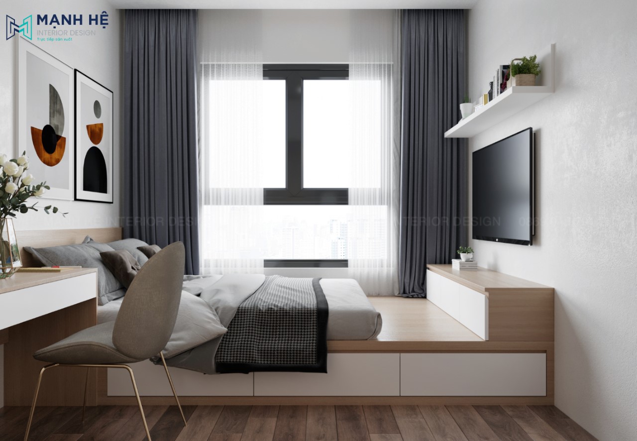 Giường ngủ dạng bục tiết kiệm diện tích