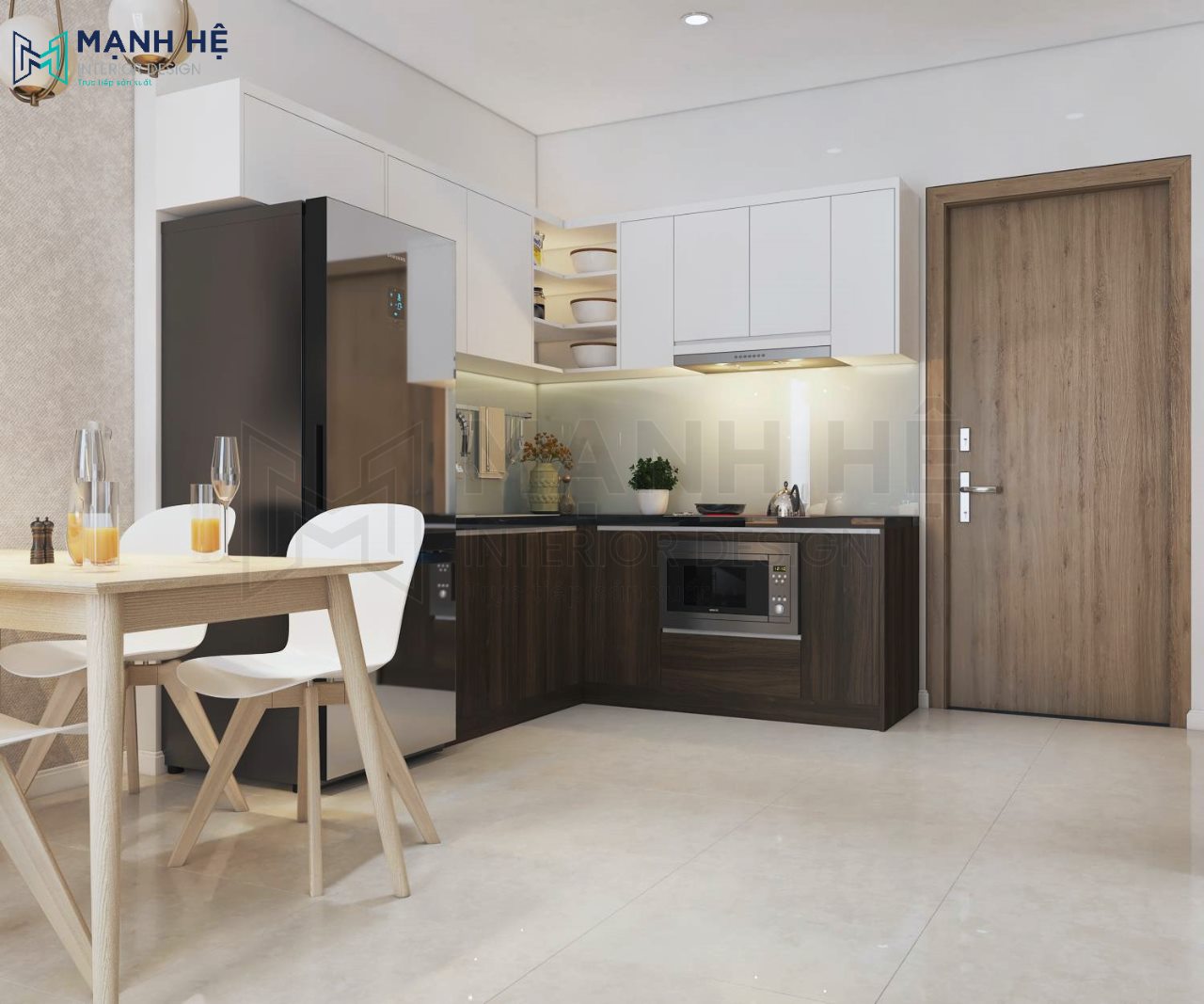 hệ tủ bếp gỗ công nghiệp
