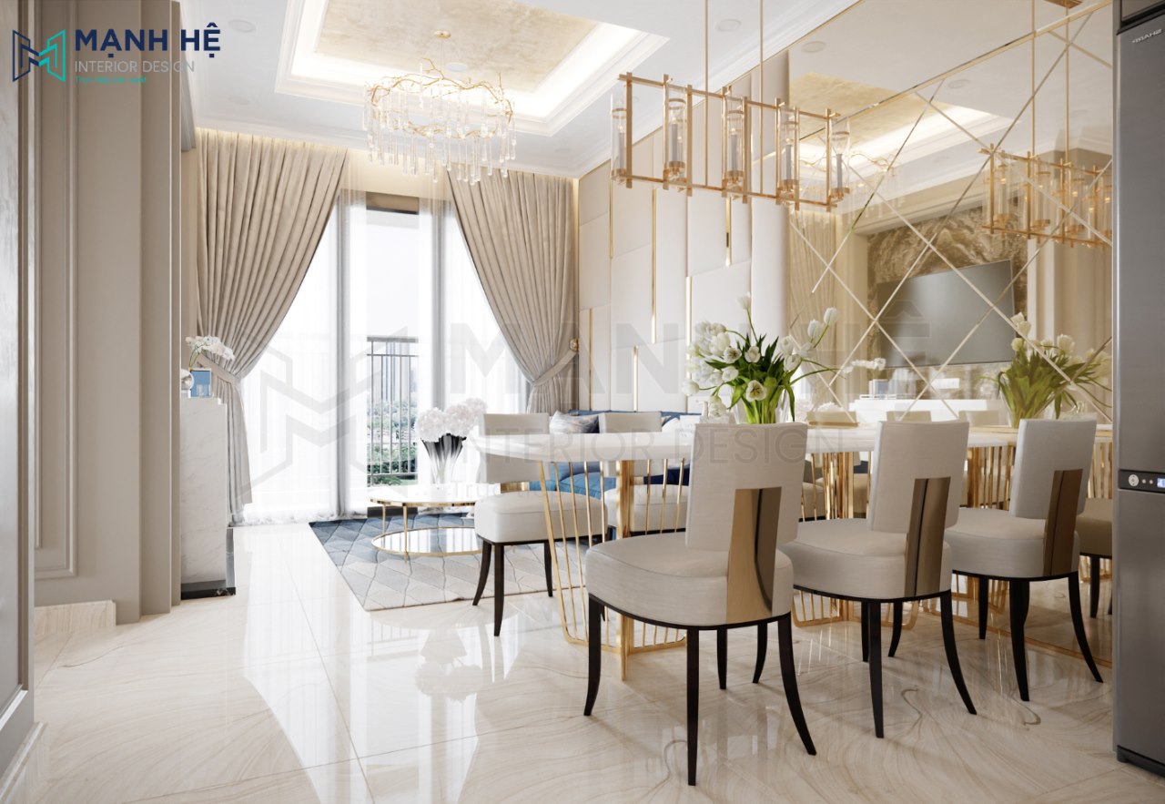 Bộ bàn ăn 6 ghế sang trọng như hoàng gia