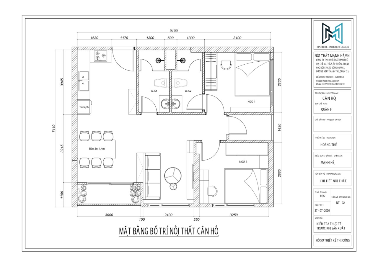 Mặt bằng căn hộ vinhome 69m2