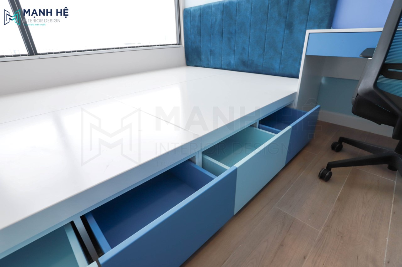 Sản xuất nhiều hộc kéo ngay bụng giường