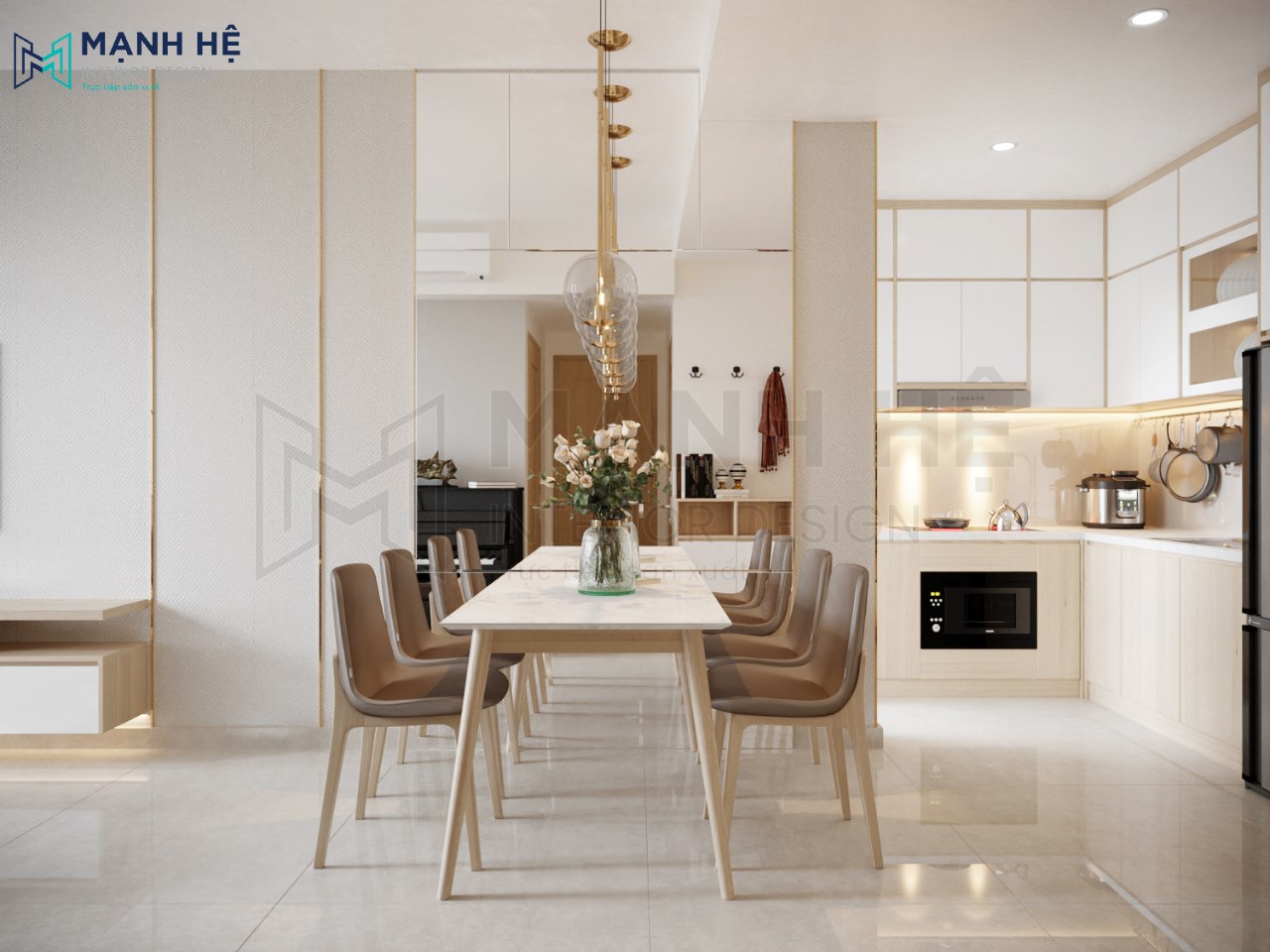 tủ bếp chữ L nhỏ gọn